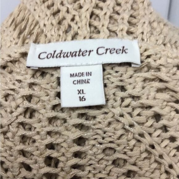 Coldwater Creek Vintage Crochet Tunic Cover-up, Beige, size XL - Picture 5 of 7